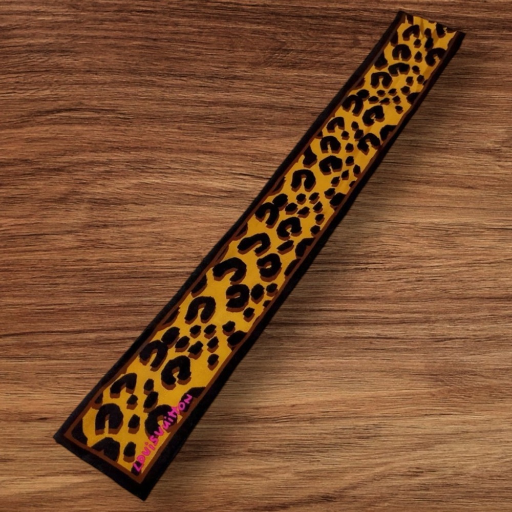 ♥️Sold♥️ Louis Vuitton Silk Bandeau Twilly Stephen Sprouse Collab Leopard Print - Picture 1 of 3